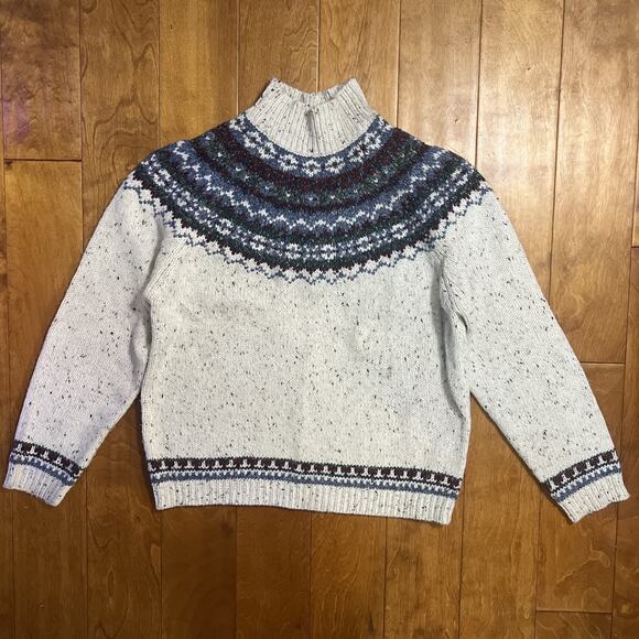 croft & barrow Sweaters - Vintage Croft & Barrow Nordic Fair Isle Wool Blend Sweater M Chunky Knit Cozy